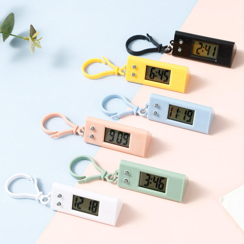 简约迷你时间表学生考试专用电子表宿舍桌面小时钟便携钥匙小挂表