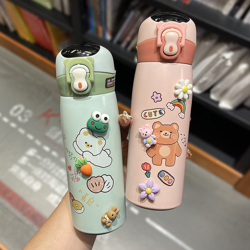 儿童智能保温杯女生可爱吸管杯小学生上学专用显示温度水杯大容量图片