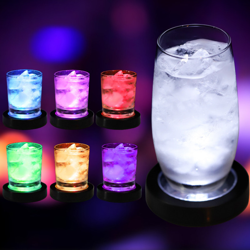 调酒发光杯垫调酒发光灯酒吧酒杯垫灯座酒垫鸡尾酒发光底座灯垫图片