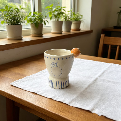 玫瑰家手绘陶瓷复古高脚咖啡杯