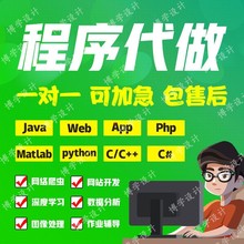程序开发Python代码编写Java代程序c++代做R语言数据分析定制接单