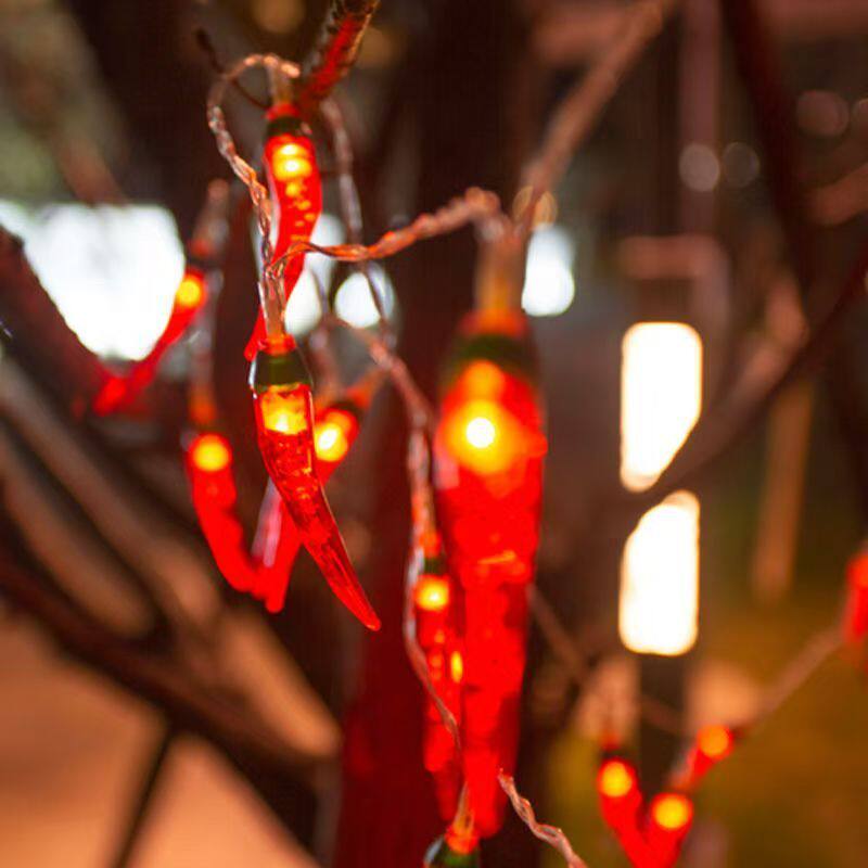 led小灯串红辣椒新年彩灯串灯过年节日房间氛围布置户外庭院装饰