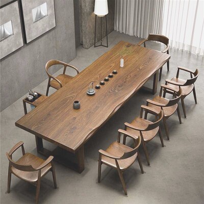 (首单直降)实木大板茶桌椅组合办公室客厅家用泡茶台新中式茶桌