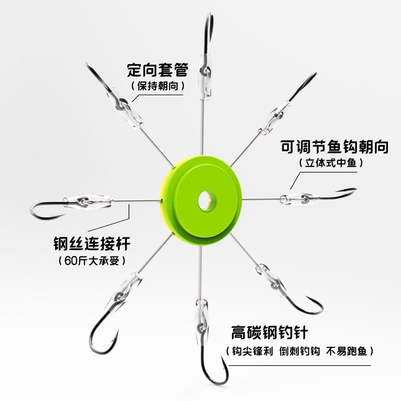 新型钢丝硬线翻板钩爆炸反板鱼钩海杆钓鱼朝天翻版鱼勾盘钩防挂底