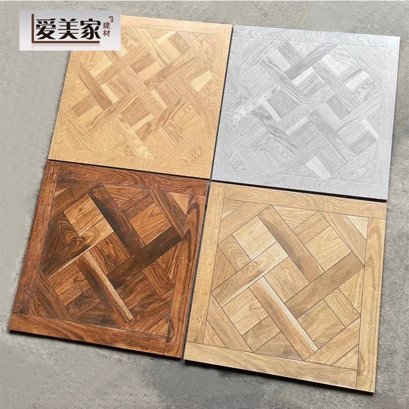 日式编织纹600x600木纹砖拼花 客厅地砖卧室仿实木瓷砖餐厅仿古砖