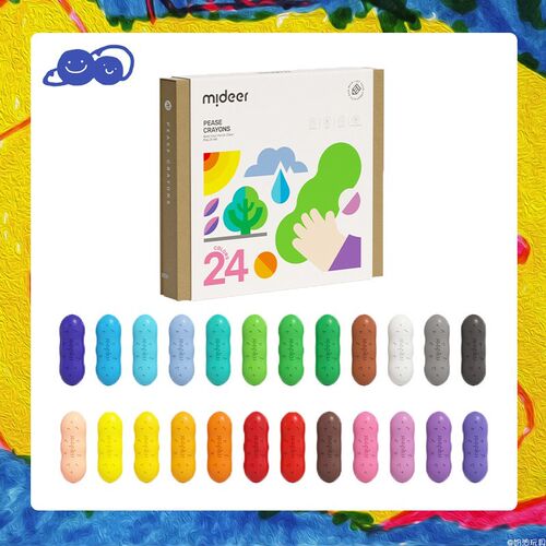 儿童豌豆蜡笔可水洗不脏手画笔3岁+宝宝幼儿园专用