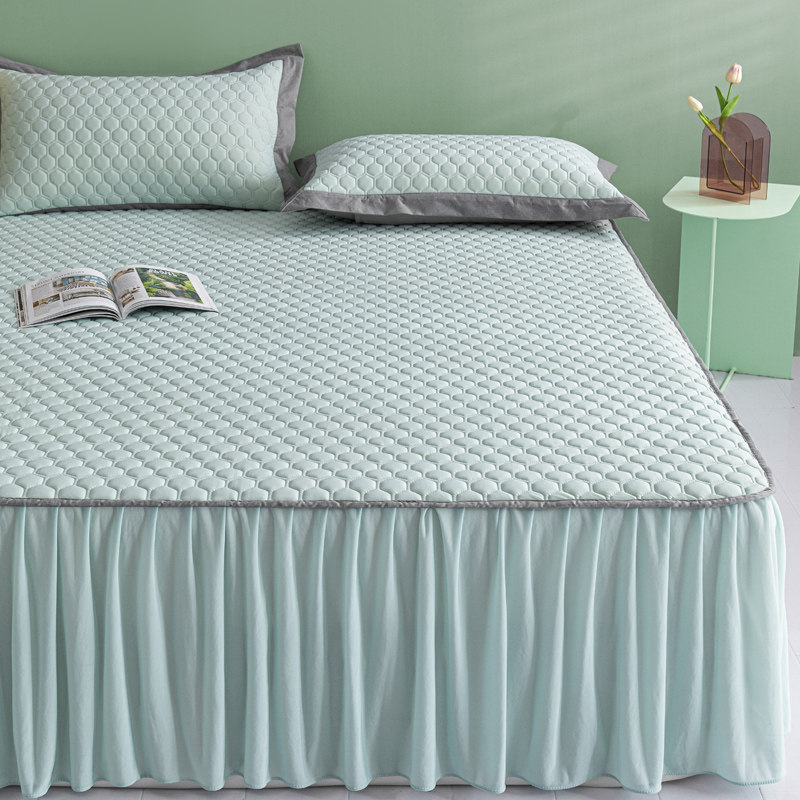 乳胶凉席三件套夏季可水洗冰丝席子纯色床裙款可折叠床笠空调软席,床上用品,乳胶席,淘宝优惠券,粉丝福利购,淘宝优惠卷