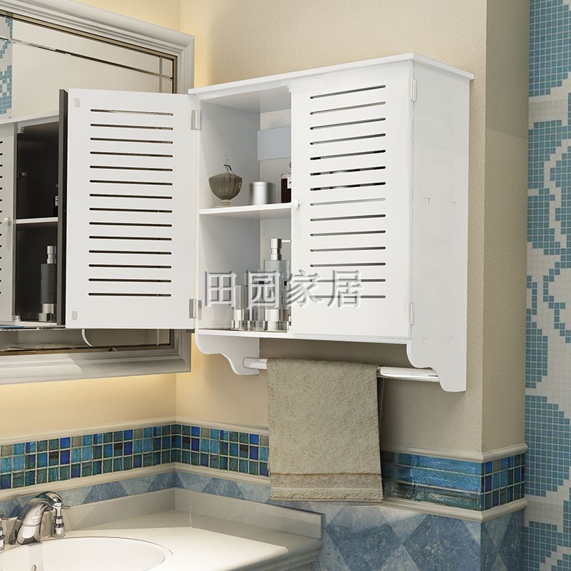 浴室柜置物架防水层架洗手间卫浴壁柜挂收纳架吊壁柜卫生间毛巾杆