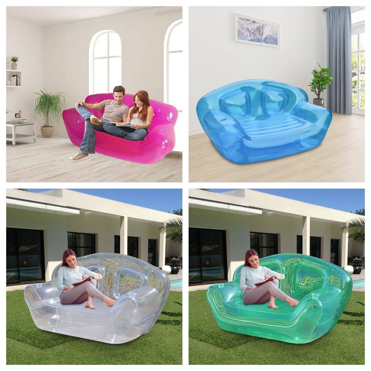 现货充气沙发扇形便携带室内外沙发懒人休闲充气双人沙发