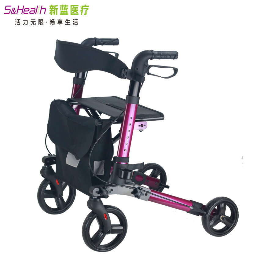 购物车铝合金折叠便携老人助行车代步车手推车康复行走助行器