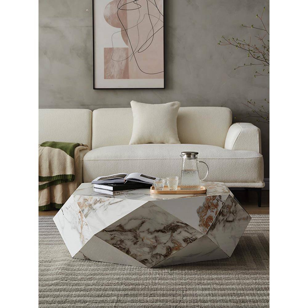 意式极简客厅高端轻奢岩板茶几异形设计师创意高端菱形茶几矮桌