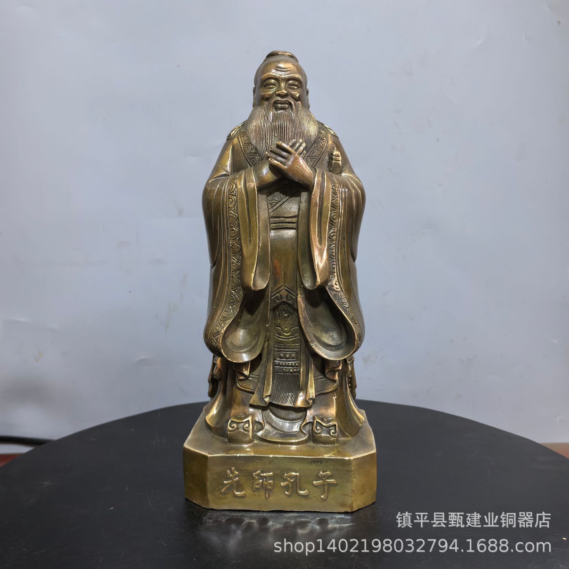 铜器金属工艺品学校国学馆孔圣人孔子摆件