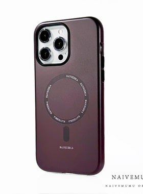 原创小众韩国菲林磁吸适用苹果17promax手机壳iphone16不会撞新款全包防摔高级感简约情侣深红色二合一男女生