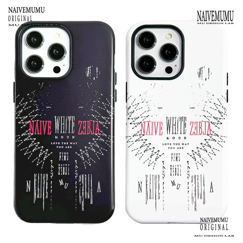 原创小众韩国进口菲林适用苹果17promax手机壳iphone16不会撞新款全包15艺术冷淡风潮牌情侣二合一蝙蝠白月亮