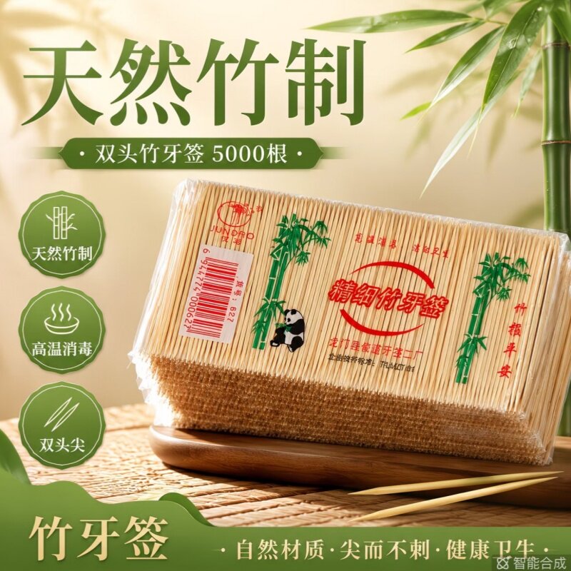 高档竹牙签5000根盒装一次性