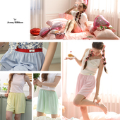 Jenny 防走光凉感透气二合一睡裤 Ribbon中腰宽松家居短裤 女薄夏季