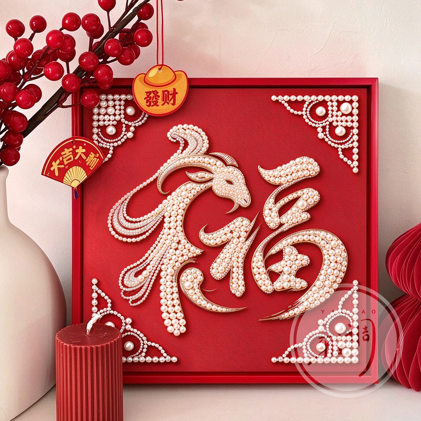 雅调福羊diy珍珠画材料包