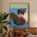 饰挂画 DIY数字油画丙烯填充色书房客厅高级感装 美式 复古看书男士