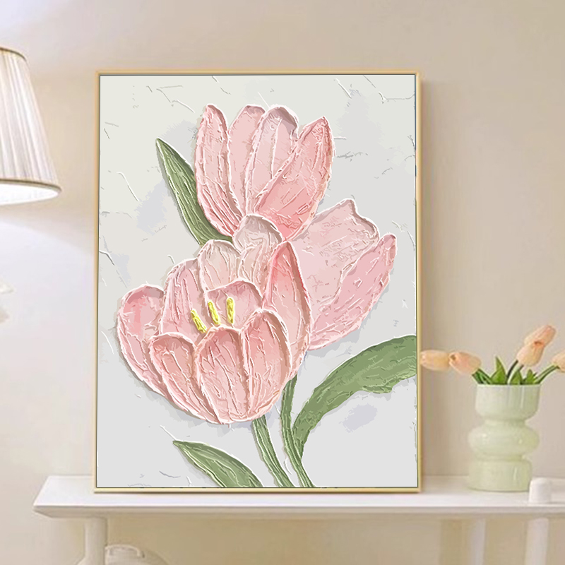郁金香-diy数字油画手工填色丙烯画高级感唯美花卉卧室装饰画摆件图片