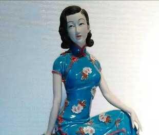 石湾公仔陶瓷工艺仕女梅兰竹菊兰花精品博古架摆件林伟东手工精品