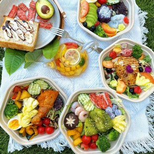 一次性六角碗纸浆打包碗六角形餐盒便当盒可降解饭盒轻食沙拉盒