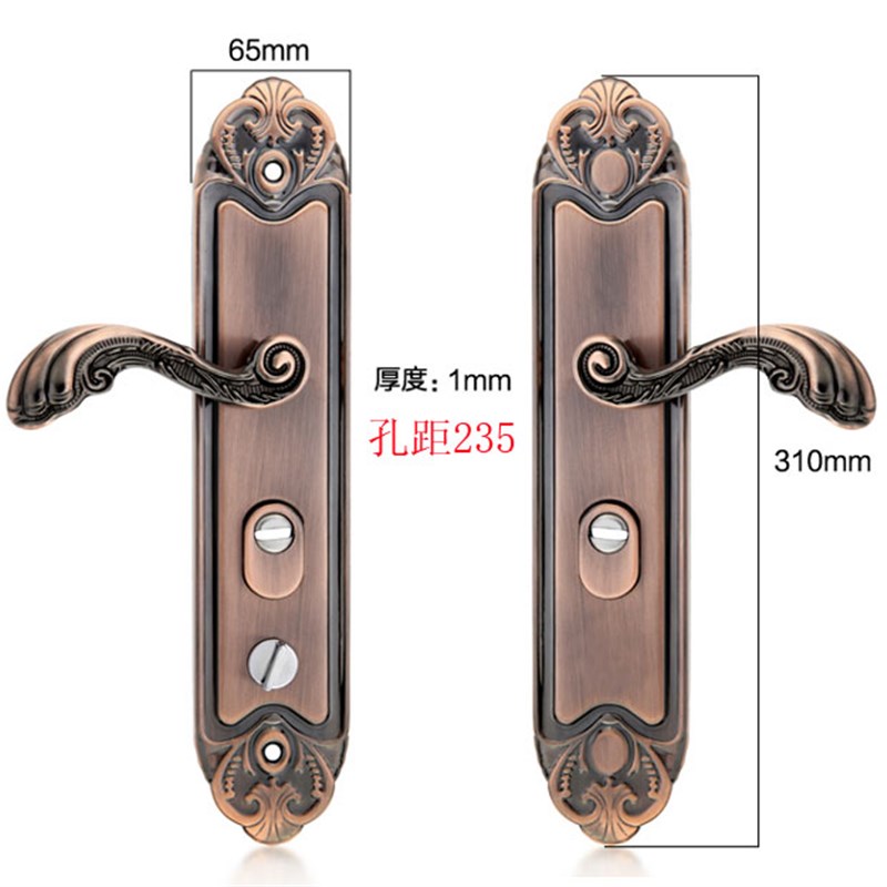 防盗门拉手红古铜把手执手复古简约门锁铝合金门入户门双开大门锁
