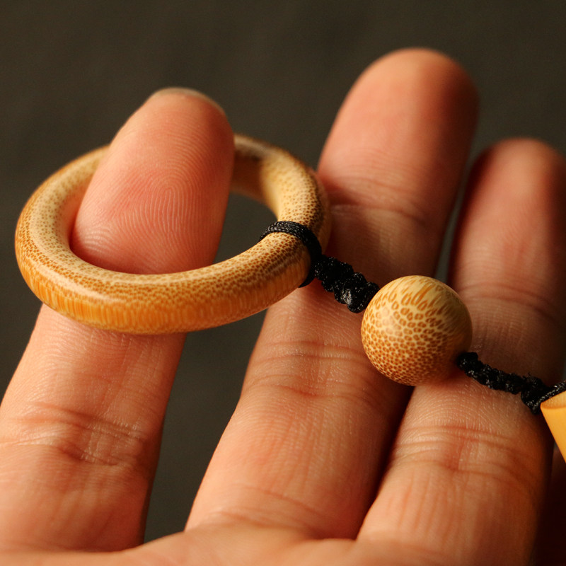 精品名家书文纯手工雕刻字体实心竹手把件竹雕竹制把玩小件老玉竹