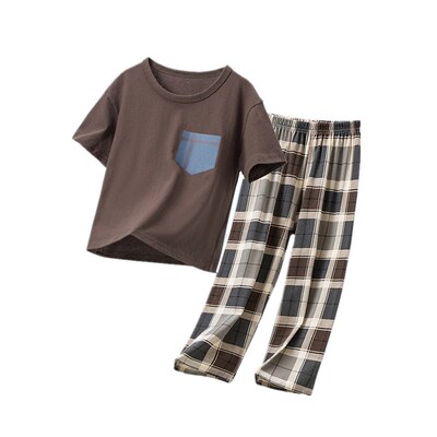 儿童睡衣套装纯棉夏款男童短袖长裤女童男孩宝宝中大童家居服夏季