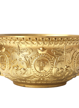 实心纯铜聚宝盆摆件家居办公室聚財招財进宝店铺酒柜玄关创意礼品