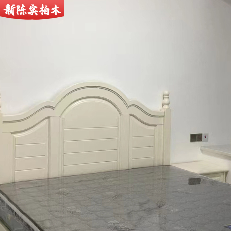 精品欧式白色大床美式主卧卧室全实木双人1.8米 陈实柏木简约环保