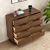 中式 八斗柜实木抽屉床尾六斗柜卧室收纳柜客厅储物五斗立柜胡桃色