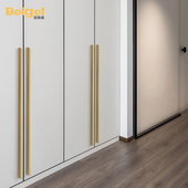 贝格莱黄铜衣柜拉手工字型金色柜子抽屉把手橱柜加长1米纯铜柜门