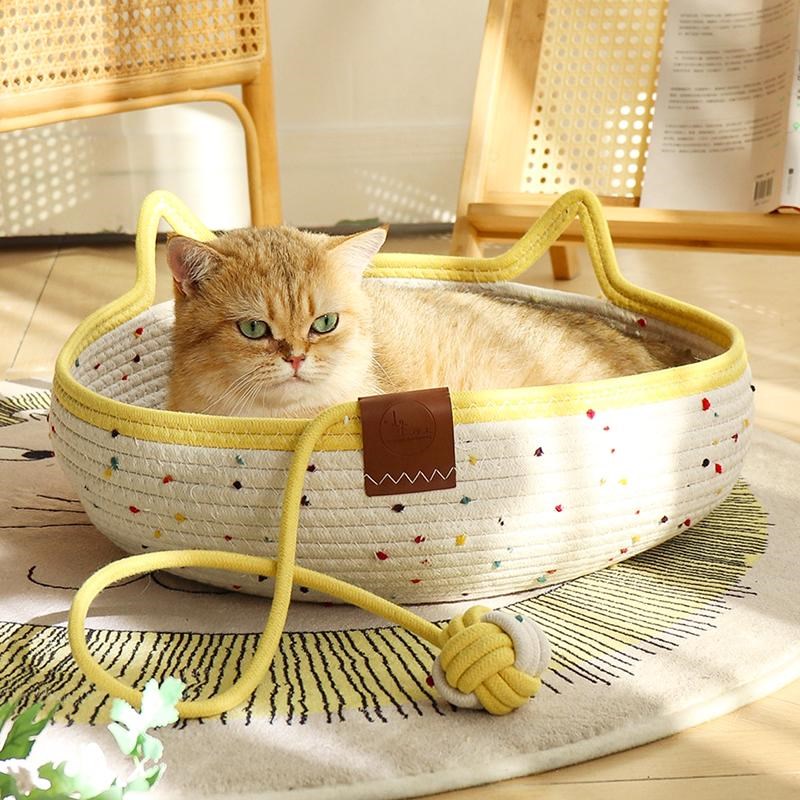 冬季保暖猫窝宠物窝粗麻编织猫抓板四季通用耐磨耐抓可水洗睡觉窝