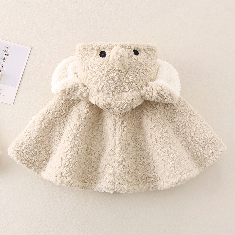 宝宝外出披风斗篷外套超萌可爱婴儿秋冬装挡风防风披肩外套抱衣秋