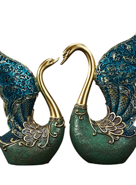 欧式天鹅客厅摆件电视酒柜玄关北欧创意家居装饰品小摆设结婚礼物