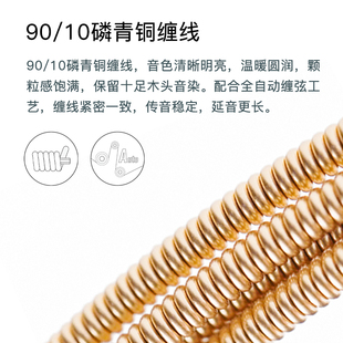 耳福琴弦00/01/02一套6根吉他弦民谣吉它保养套装护理油加湿温度