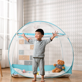 定制儿童床蚊帐布松纳桑维米隆蒙古包公主风粉色子母床婴儿床