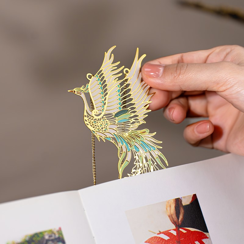 张小凤凤之灵镂空书签高档精致金属铜书签小学生毕业礼品送老师的