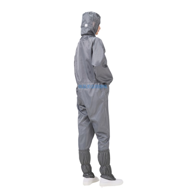 防静电工作服食品厂无尘服洁净服喷漆房连体服条纹网格连帽防护服