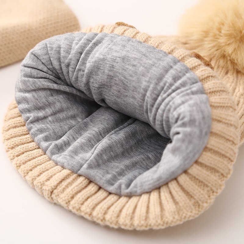 宝宝冬季帽子围巾两件套可爱超萌婴儿男童女童保暖冬天儿童毛线帽