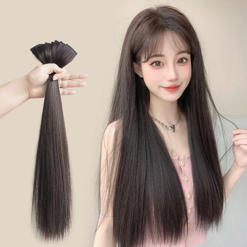 假发片小片式单卡直发增发量蓬松轻薄一片式无痕发夹发片单簇假发