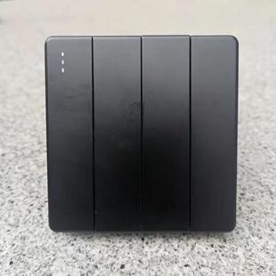 四位双控自动回弹开关点动复位常开常闭智能家居灯弱电触发黑色