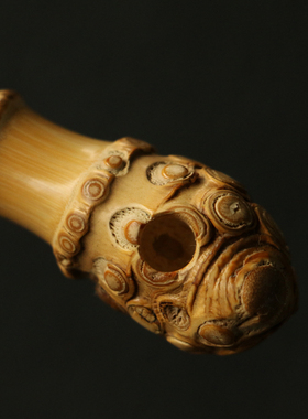 精品纯手工制作天然满钉小竹根烟嘴竹制把玩烟斗过滤嘴实心竹把件