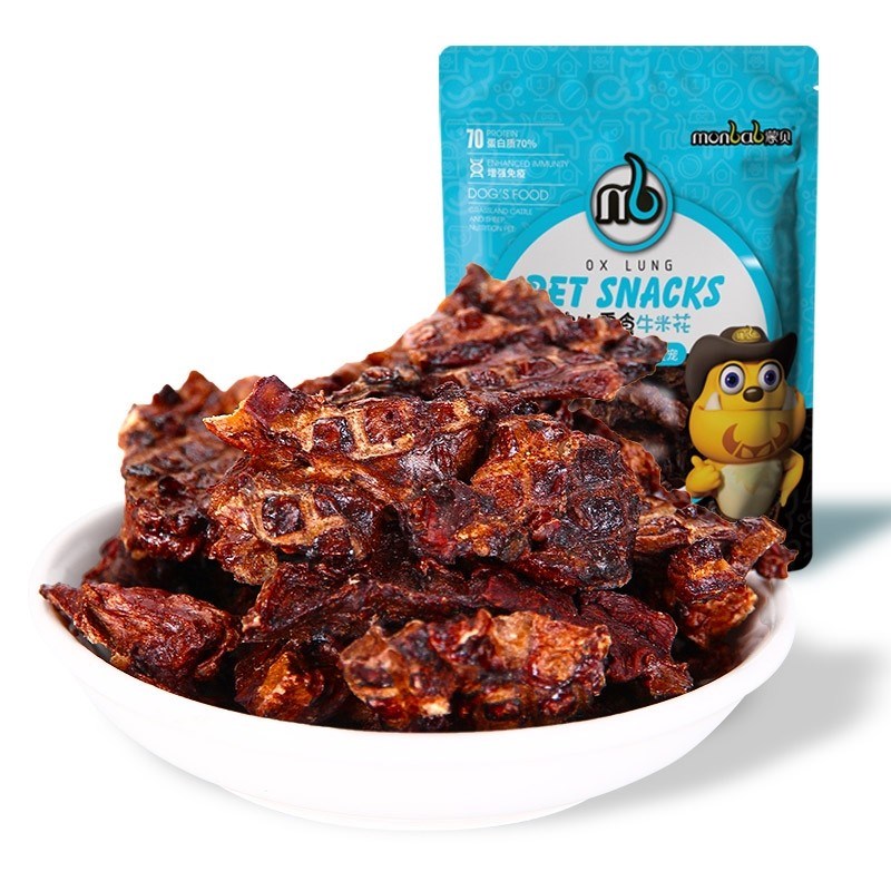 蒙贝牛米花436g宠物训犬狗零食泰迪狗狗磨牙牛肺幼犬成犬微量元素