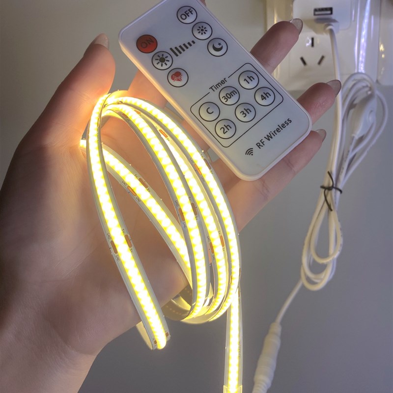 5v低压usb插电cob灯带led手扫遥控自粘防水软灯线条厨房酒柜装饰