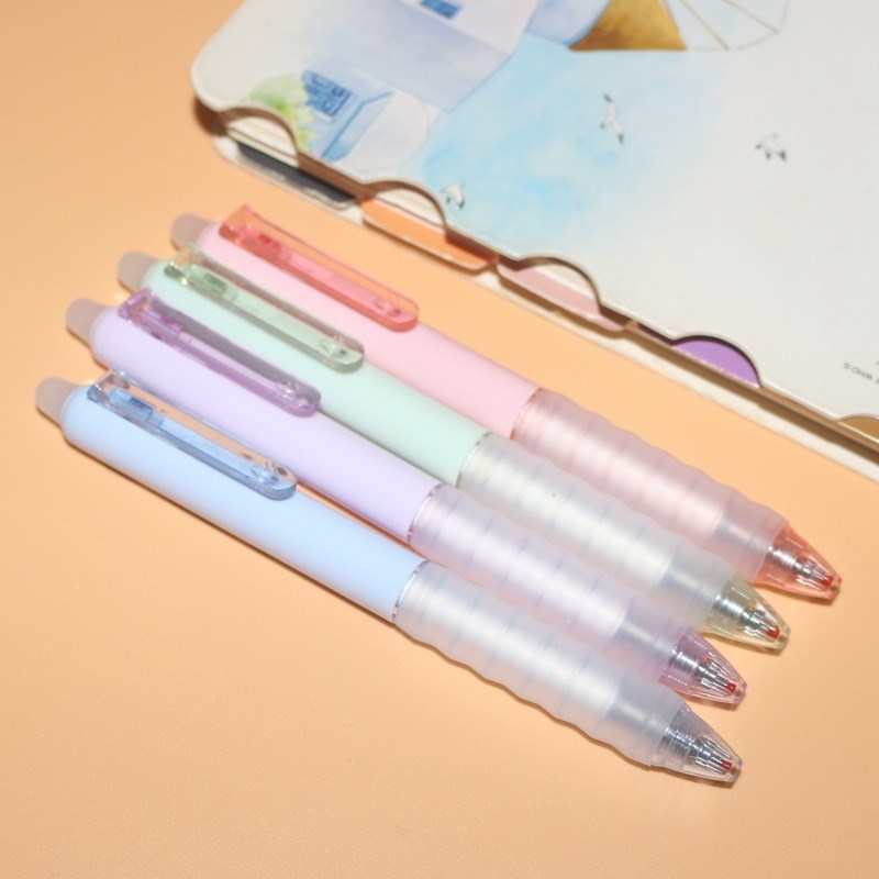 爱好ST尖按动可擦中性笔GP2711小学生摩易擦0.5黑晶蓝小清新水笔