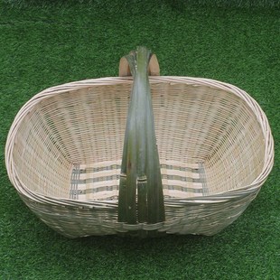 竹子编织竹制品大全竹箩筐竹编老式手工艺品手提大号摘菜篮鸡蛋篮