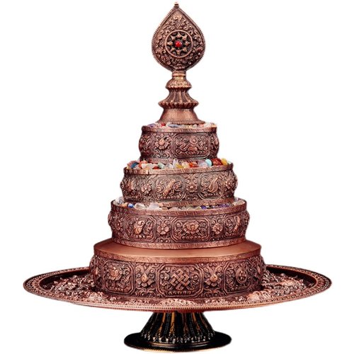 藏式紫铜纯红铜曼扎盘修盘托盘供37堆八吉祥曼达盘用品供奉摆件