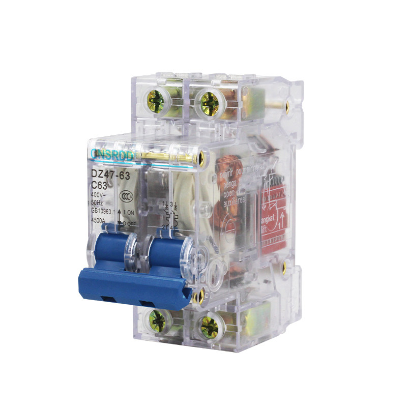 透明空气开关断路器 工地专用空开DZ47-63T 1P2P3P4P32A 63A 16A