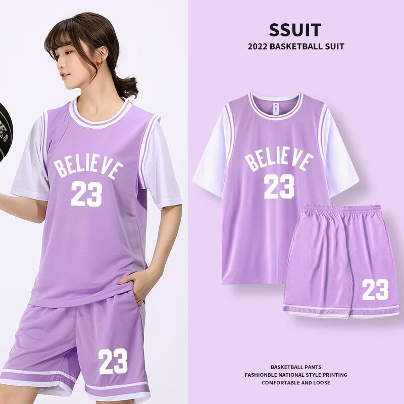 篮球服套装男生篮球衣班服比赛训练学生队服订制女定制假两件短袖